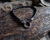chwarze Wolfskopf Lederkette – Edelstahl Wölfe | Nordischer Schmuck